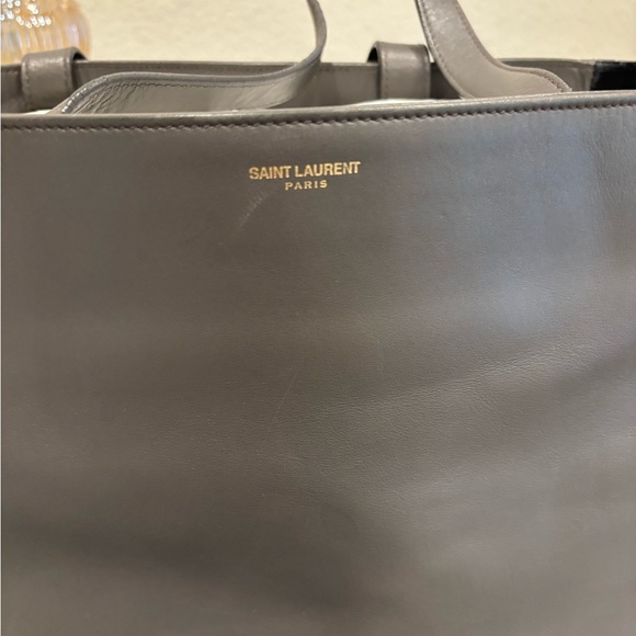Saint Laurent Dark Gray Leather Tote - Picture 3 of 12